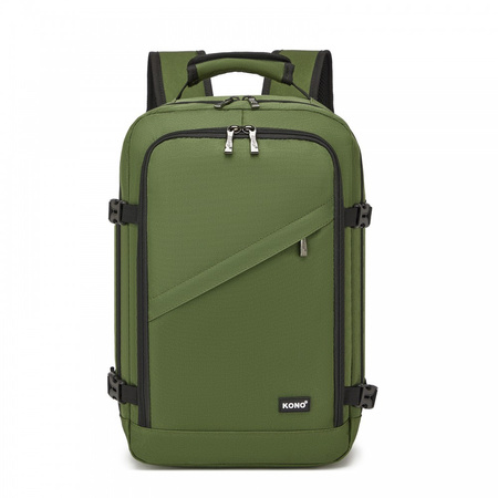 KONO Plecak podróżny kabinowy do samolotu RYANAIR 40x20x25 zielony
