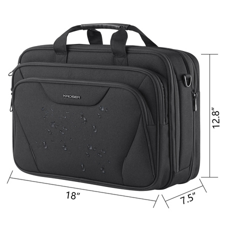 KROSER Biznesowa torba na laptopa 17,3" wodoodporna duża teczka na ramię