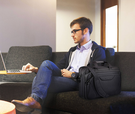 KROSER Biznesowa torba na laptopa 17,3" wodoodporna duża teczka na ramię