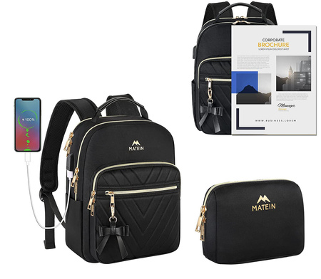 Plecak MATEIN damski miejski stylowy wielofunkcyjny elegancki modny czarny