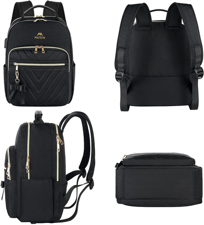 Plecak MATEIN damski miejski stylowy wielofunkcyjny elegancki modny czarny