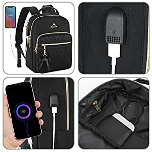 Plecak MATEIN damski miejski stylowy wielofunkcyjny elegancki modny czarny