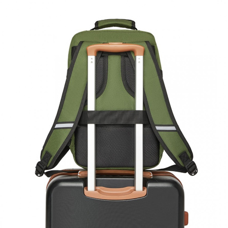 KONO Plecak podróżny kabinowy do samolotu RYANAIR 40x20x25 zielony