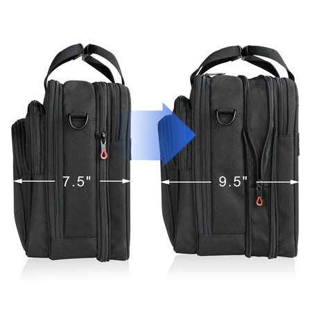 KROSER Biznesowa torba na laptopa 17,3" wodoodporna duża teczka na ramię