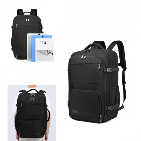 KONO Plecak podróżny do samolotu pojemny kabinowy 55x40x20 czarny