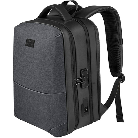 Plecak antykradzieżowy zamykany na kod Hardshell MATEIN  na laptopa 17,3”, kolor czarny, 43x25,5x16,5/20,5 cm